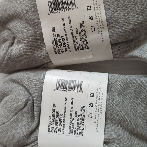 Calvin Klein White Ankle Socks with Pink and Blue Accents - Picture 5 of 5